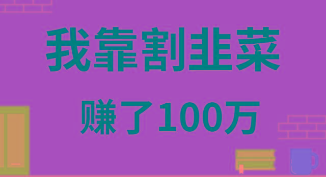我靠割韭菜赚了 100 万-Xiaobei云