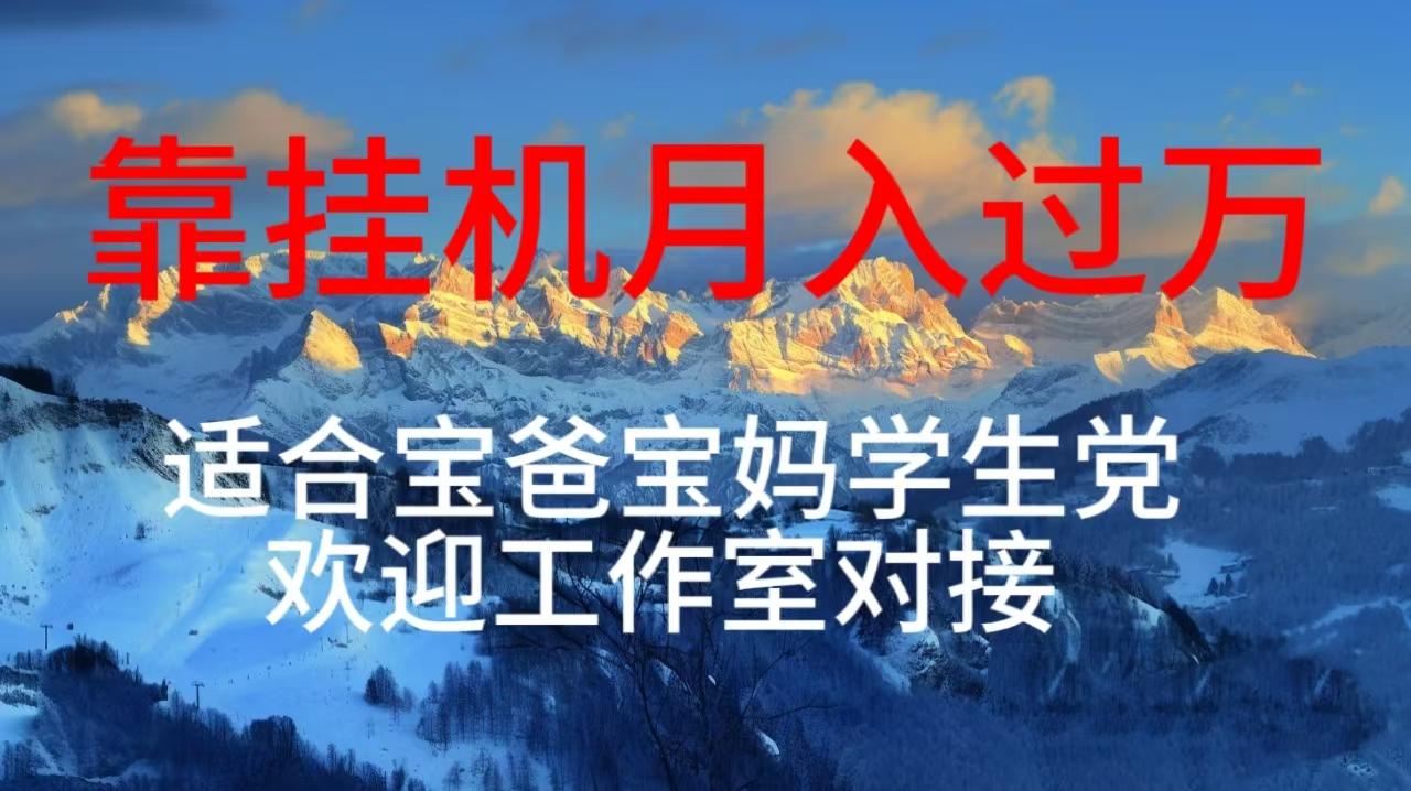 每天躺着日入几百挂机项目，适合宝爸宝妈学生党工作室对接-Xiaobei云