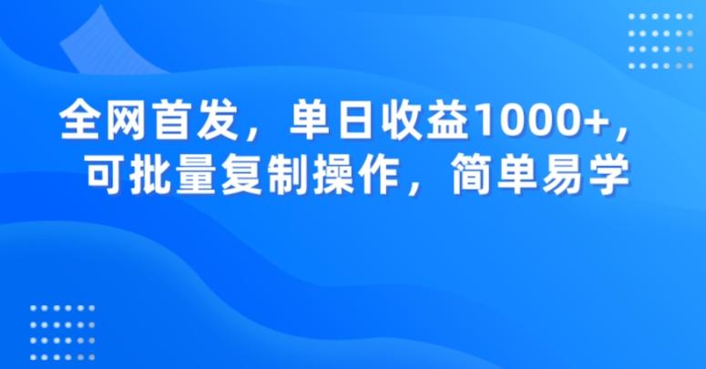 全网首发，单日收益1000+，可批量复制操作，简单易学【揭秘】-Xiaobei云