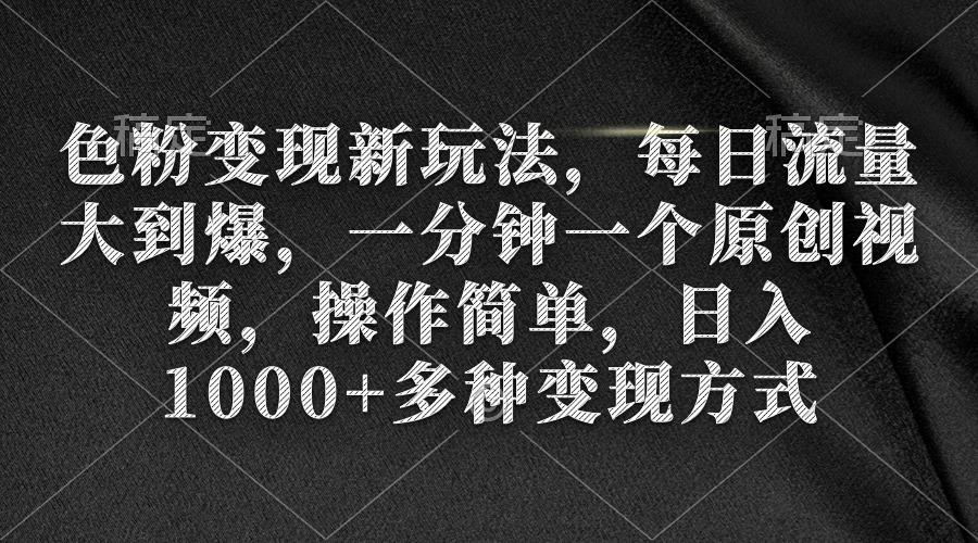(9282期)色粉变现新玩法，每日流量大到爆，一分钟一个原创视频，操作简单，日入1…-Xiaobei云