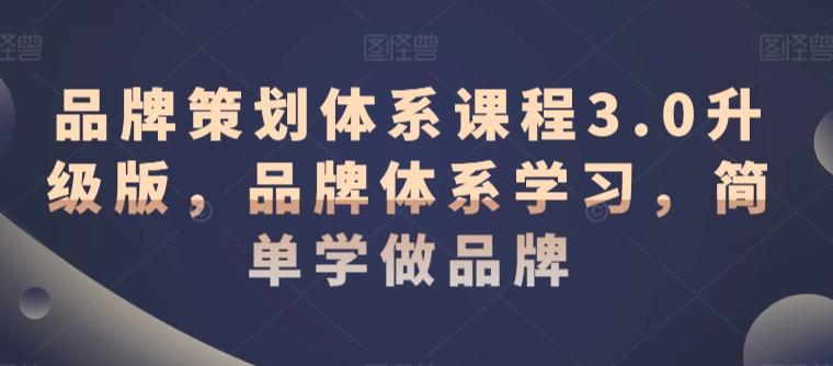品牌策划体系课程3.0升级版，品牌体系学习，简单学做品牌-Xiaobei云