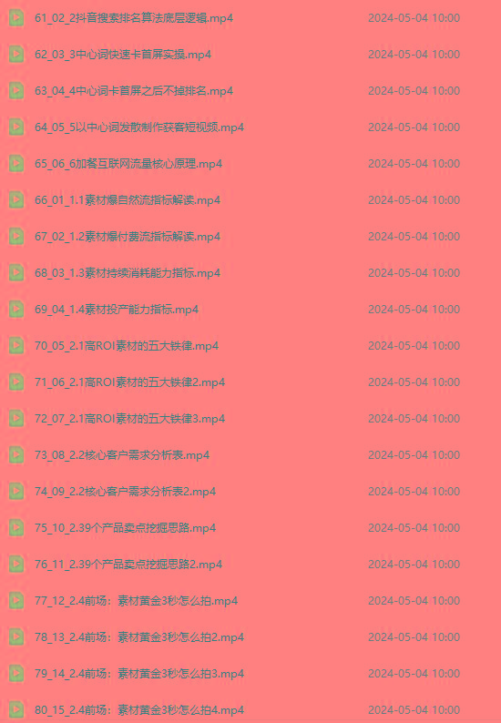 图片[4]-2024单品正价起号，直播素材投流选品：选品课+投流课+素材课+卡首屏/100节-Xiaobei云