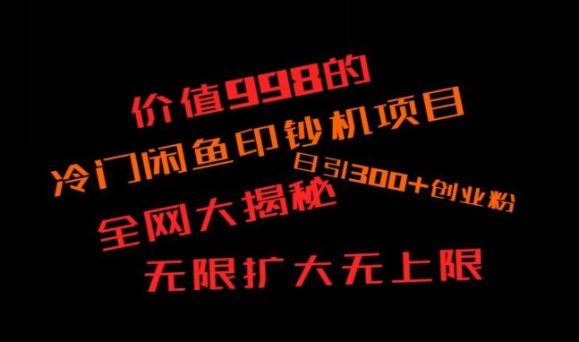 闲鱼流量印钞机项目大揭秘，日引300+创业粉，保姆级实操教程-Xiaobei云