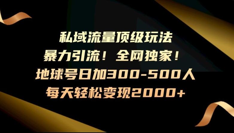 暴力引流，全网独家，地球号日加300-500人，私域流量顶级玩法，每天轻松变现2000+-Xiaobei云