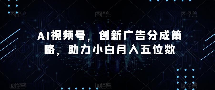 AI视频号，创新广告分成策略，助力小白月入五位数【揭秘】-Xiaobei云