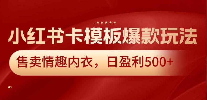 小红书卡模板爆款玩法，售卖情趣内衣，日盈利500+【揭秘】-Xiaobei云
