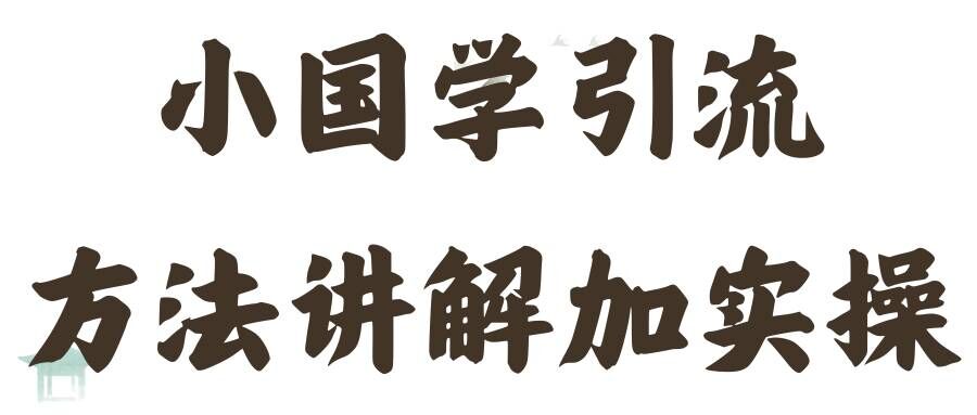 国学引流方法实操教学，日加50个精准粉【揭秘】-Xiaobei云