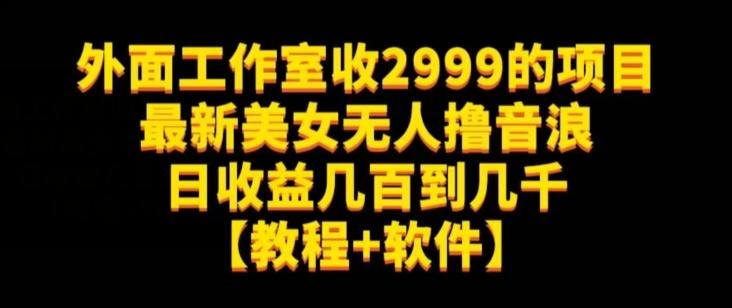 外面工作室收2999的项目最新美女无人撸音浪日收益几百到几千【教程+软件】（仅揭秘）-Xiaobei云
