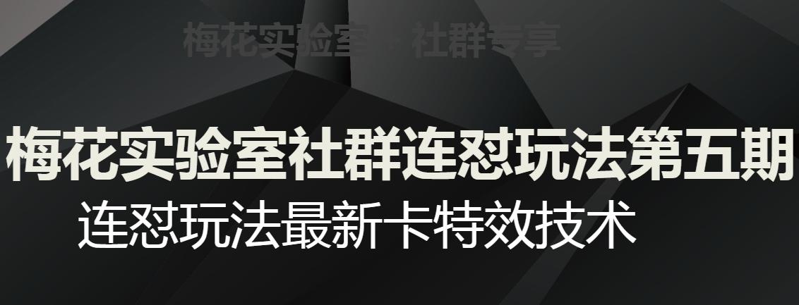 梅花实验室社群连怼玩法第五期，视频号连怼玩法最新卡特效技术-Xiaobei云