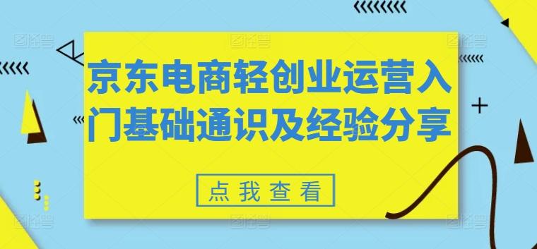 京东电商轻创业运营入门基础通识及经验分享-Xiaobei云