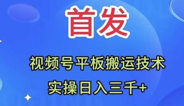 全网首发：视频号平板搬运技术，实操日入三千＋-Xiaobei云