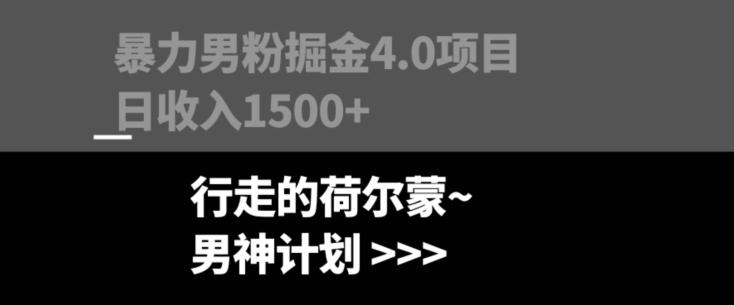 暴力男粉掘金4.0项目不违规不封号无脑复制单人操作日入1000+-Xiaobei云