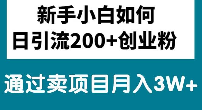 新手小白日引流200+创业粉,通过卖项目月入3W+-Xiaobei云