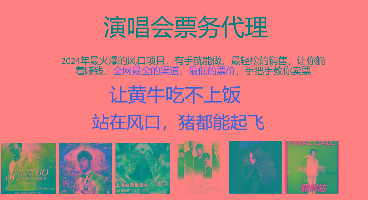 2024年最火爆风口项目，演唱会票务代理，日入2000+，一部手机就能搞定！-Xiaobei云