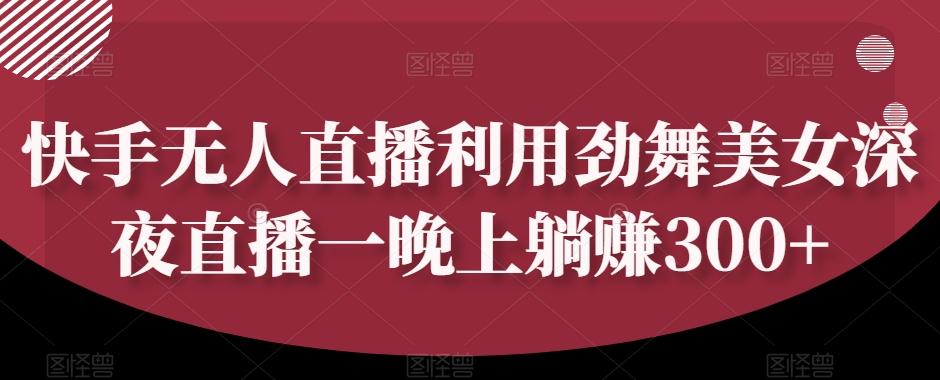 快手无人直播利用劲舞美女深夜直播一晚上躺赚300+-Xiaobei云