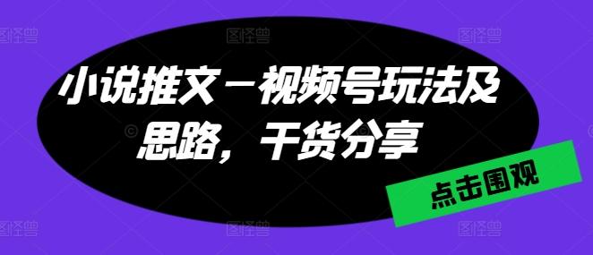 小说推文—视频号玩法及思路，干货分享-Xiaobei云