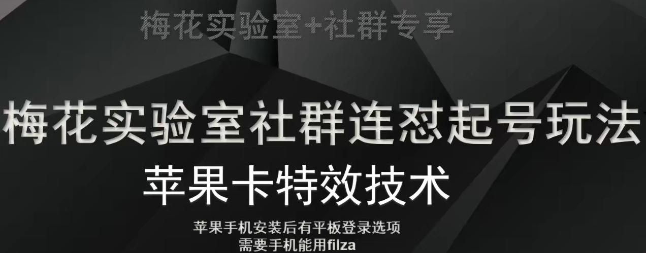 梅花实验室社群视频号连怼起号玩法，最新苹果卡特效技术-Xiaobei云