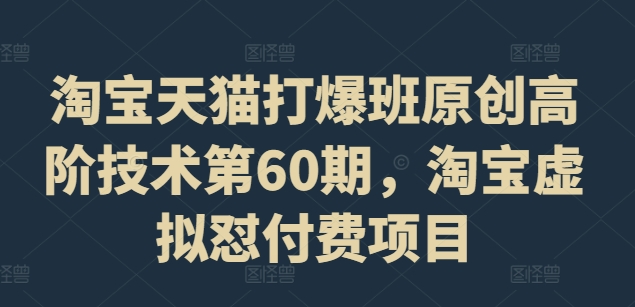 淘宝天猫打爆班原创高阶技术第60期，淘宝虚拟怼付费项目-Xiaobei云