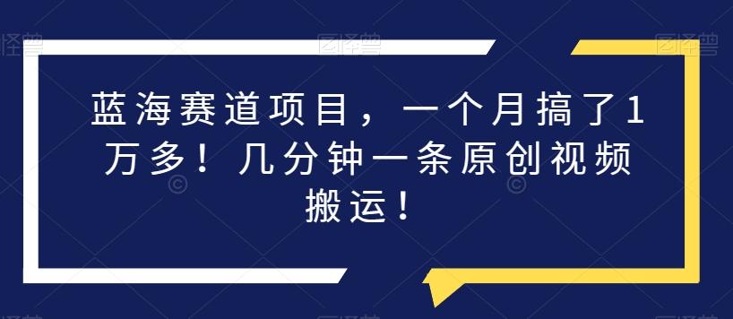 蓝海赛道项目，一个月搞了1万多！几分钟一条原创视频搬运！-Xiaobei云
