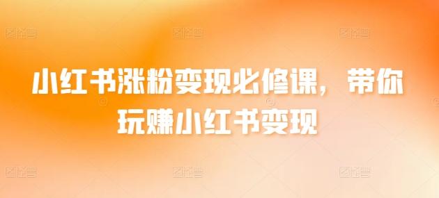 小红书涨粉变现必修课，带你玩赚小红书变现-Xiaobei云