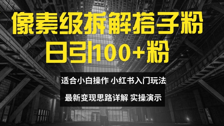 像素级拆解搭子粉，日引100+，小白看完可上手，最新变现思路详解【揭秘】-Xiaobei云