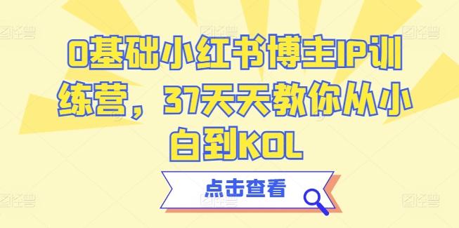 0基础小红书博主IP训练营，37天天教你从小白到KOL-Xiaobei云