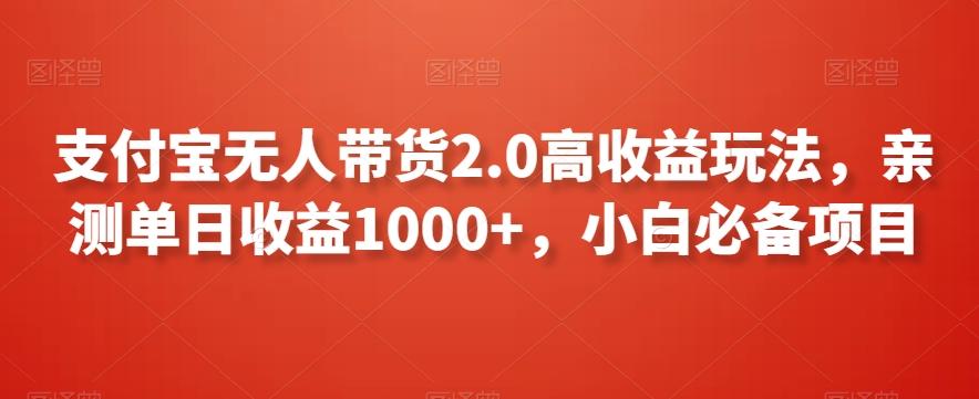 支付宝无人带货2.0高收益玩法，亲测单日收益1000+，小白必备项目【揭秘】-Xiaobei云