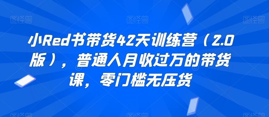 小Red书带货42天训练营(2.0版)，普通人月收过万的带货课，零门槛无压货-Xiaobei云