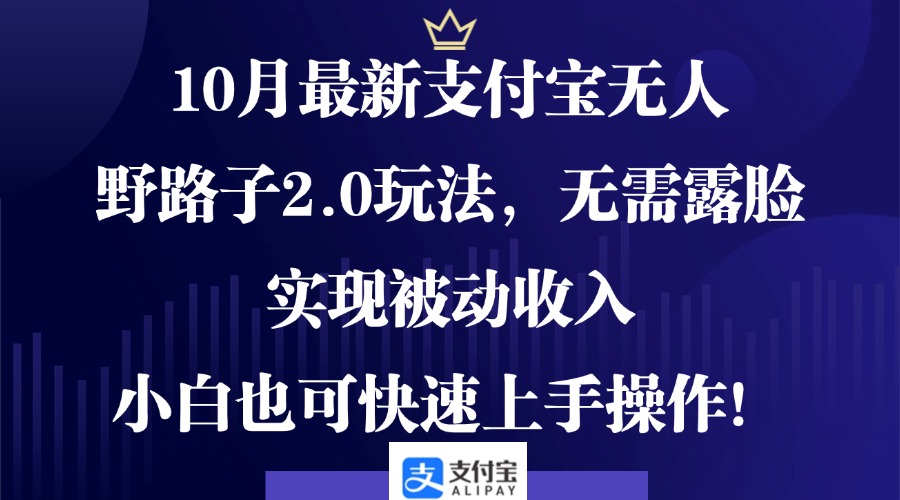 10月最新支付宝无人野路子2.0玩法，无需露脸，实现被动收入，小白也可...-Xiaobei云