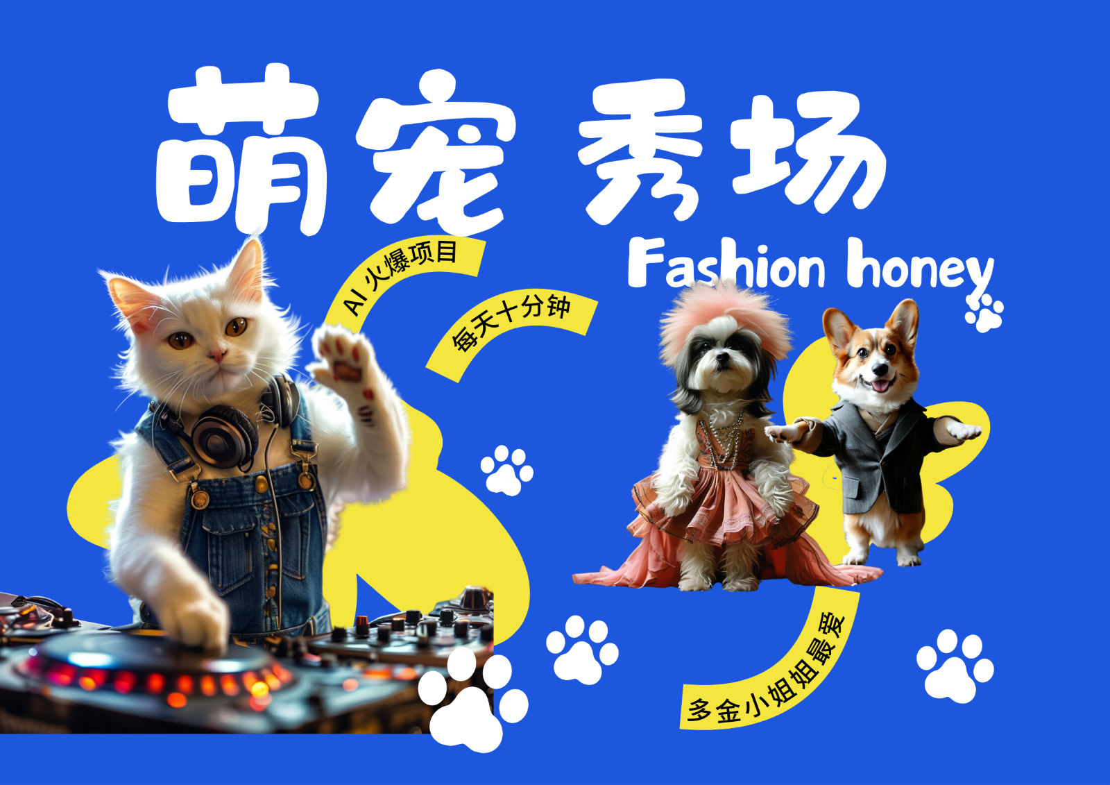 酷飒动物跳舞走秀 时尚喵FASHION汪 多金小姐姐最爱的 轻松月入破W-Xiaobei云