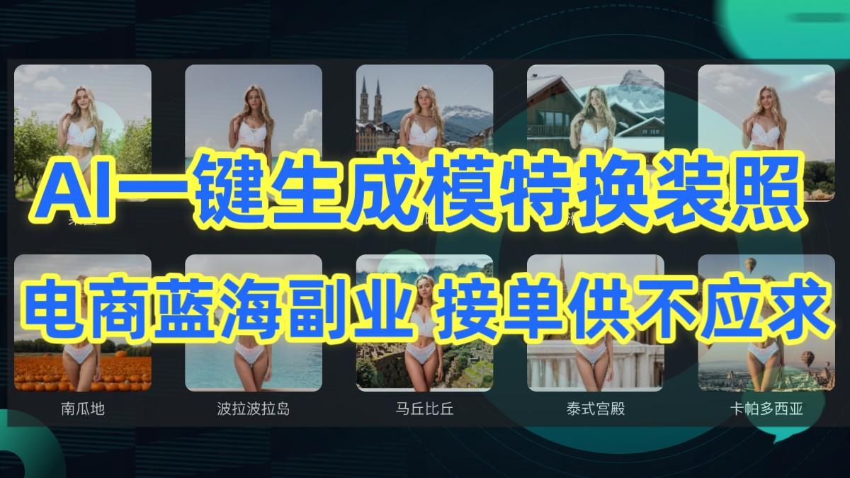 AI制作一键生成模特换装照,电商蓝海副业,接单供不应求-Xiaobei云