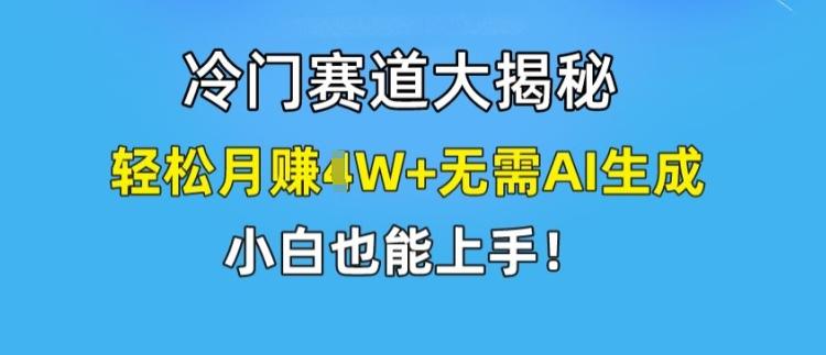 冷门赛道大揭秘，轻松月赚1W+无需AI生成，小白也能上手【揭秘】-Xiaobei云