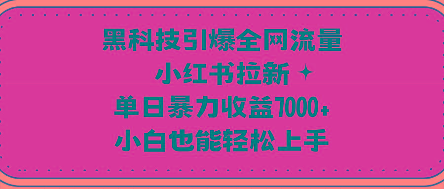 (9679期)黑科技引爆全网流量小红书拉新，单日暴力收益7000+，小白也能轻松上手-Xiaobei云
