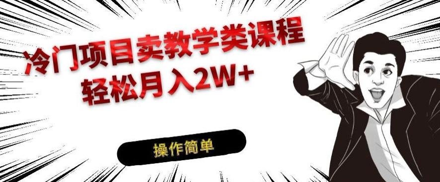 冷门项目卖教学类课程，轻松月入2W+-Xiaobei云