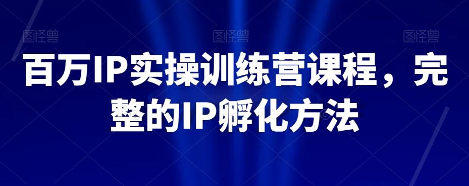 百万IP实操训练营课程，完整的IP孵化方法-Xiaobei云