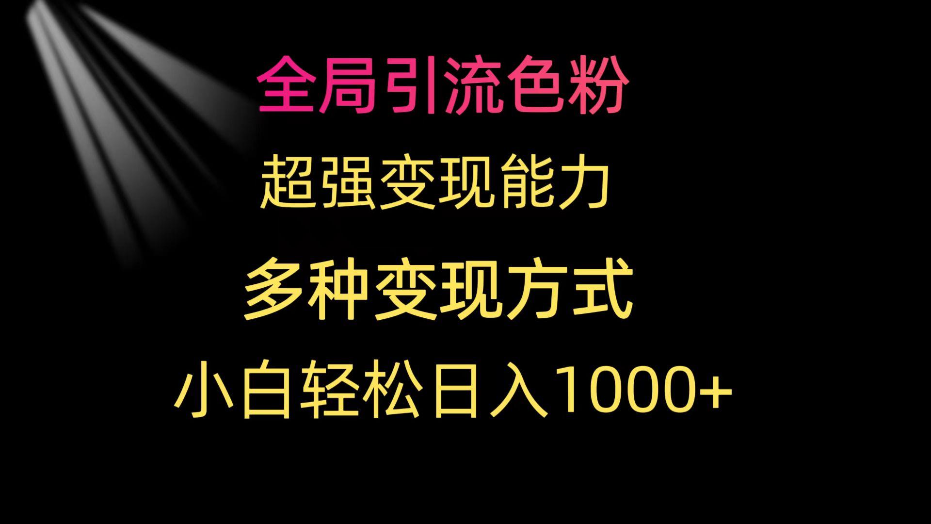 (9680期)全局引流色粉 超强变现能力 多种变现方式 小白轻松日入1000+-Xiaobei云
